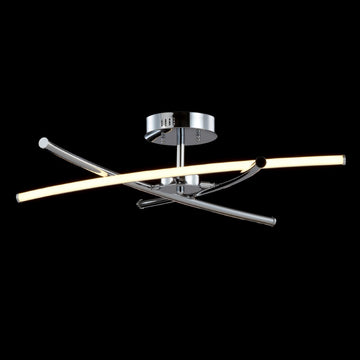 Crucis 31.5" Modern Metal Integrated LED Semi Flush Mount - JONATHAN Y